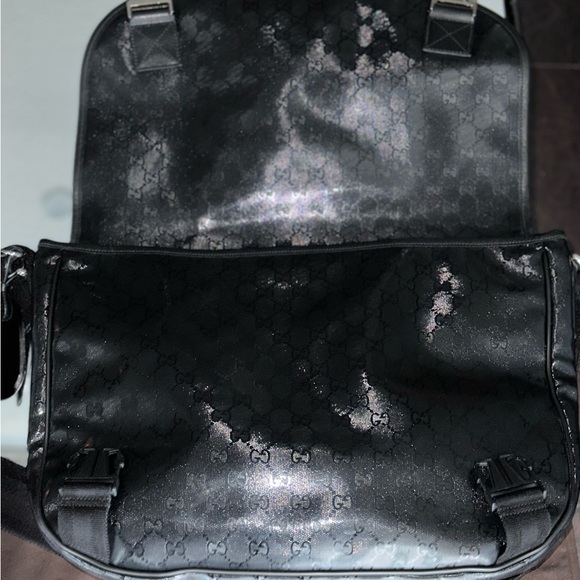 GUCCI Imprime Monogram Web 500 Black Messenger Bag - Picture 8 of 10